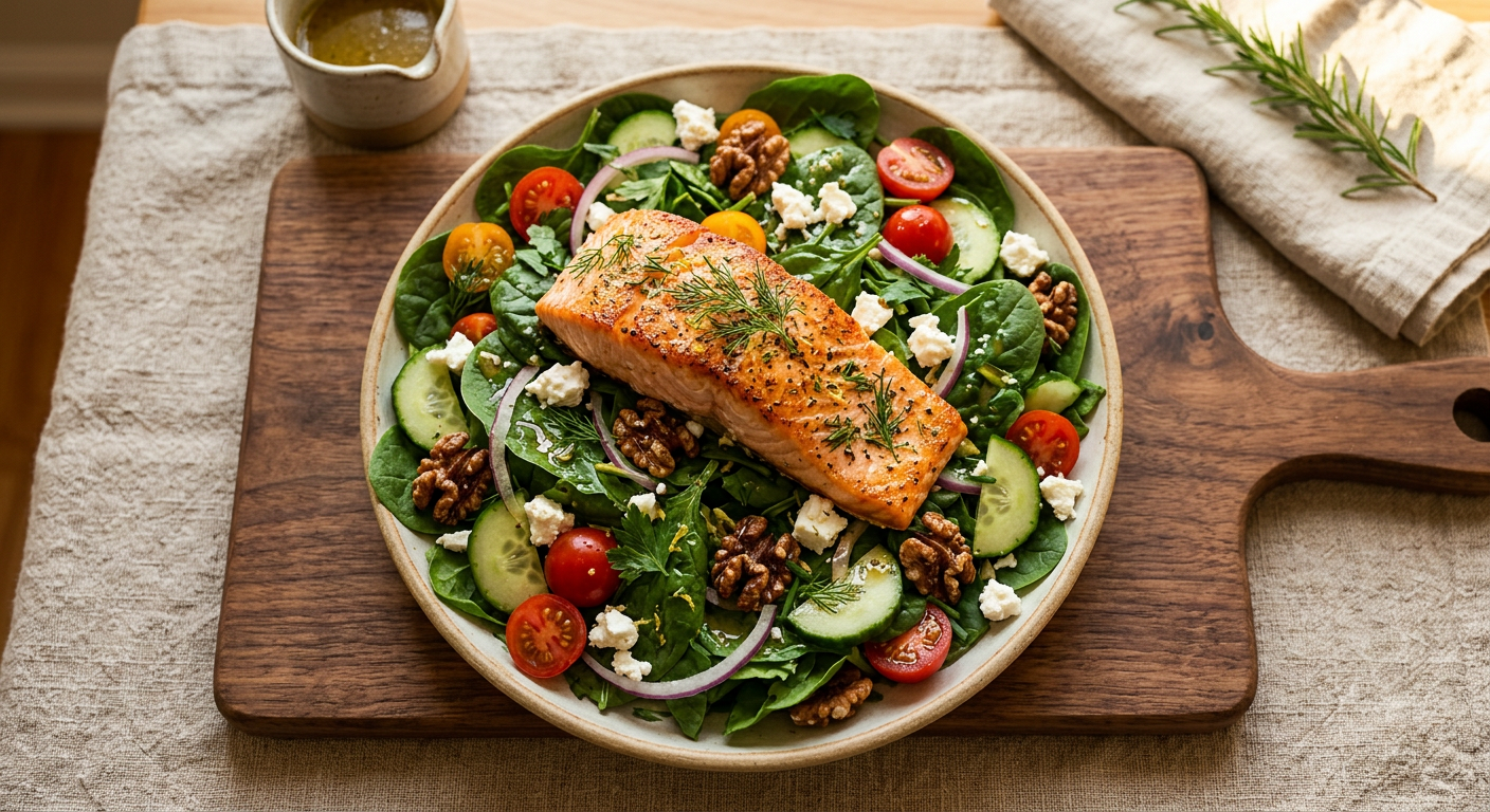 Spinach Salmon Salad