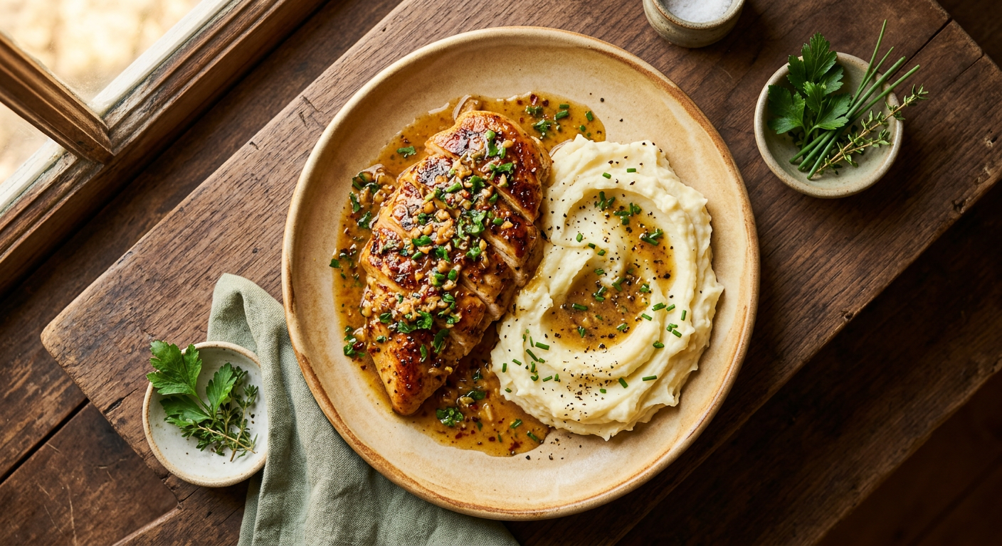 Cowboy Butter Chicken with Mashed Potatoes